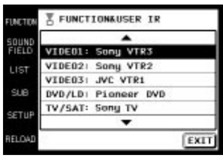 SONY RM-TP503 - Registro de los componentes conectados - 1