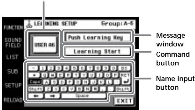 FUNCTION LEARNING SETUP Group: A-6 SOUND FIELD USER AB Push Learning Key Learning Start LIST SUB Cape A B C D E F G H I J K L M N O S P Q R S T U V W X Y Z Z Z X Y Z X Y Z X Y Z X Y Z X Y Z X Y Z X Y Z X Y Z X Y Z X Y Z X Y Z X Y Z X Y Z X Y Z X Y Z X Y Z X Y Z X Y Z X Y Z X Y Z X Y Z X Y Z X Y Z X Y Z X Y Z X Y Z X Y Z X Y Z X Y Z X Y Z X Y Z X Y Z X Y Z X Y SETUP READ ← Space RELOAD EXIT Message window Command button Name input button