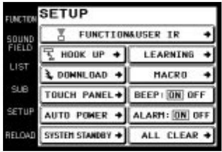 SONY RM-TP503 - Toque SETUP. - 1