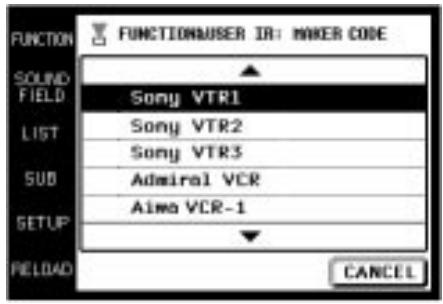SONY RM-TP503 - Seleccione la CATEGORY. - 1