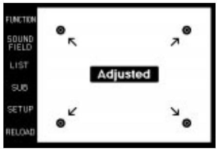 FUNCTION SOUND FIELD LIST SUB ADJUSTED SETUP RELOAD