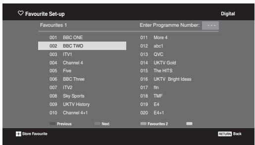 SONY RM ED011 - Using the Digital Favourite list DVB\* - 1