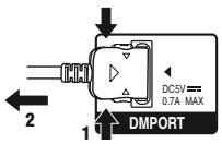 SONY RM-AAP022 - To detach the DIGITAL MEDIA PORT adapter from DMPORT jack - 1
