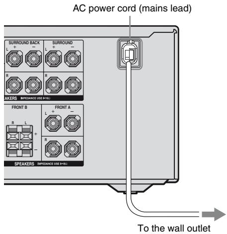 SONY RM-AAP022 - Connecting the AC power cord (mains lead) - 1