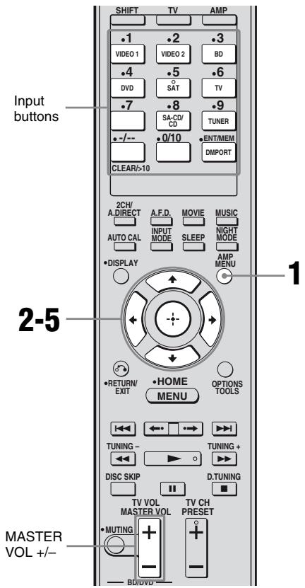 SONY RM-AAP022 - 9: Adjusting the speaker levels and balance (TEST TONE) - 1