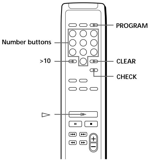 SONY CDP-XB930 - Creating a programme using the remote - 2