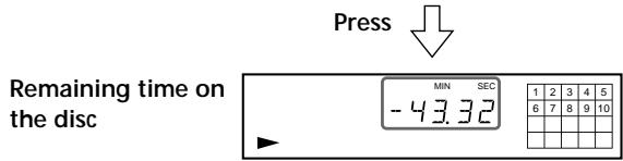 SONY CDP-XB930E - Checking the remaining time - 2