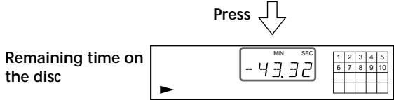 SONY CDP-XE320 - Checking the remaining time - 2