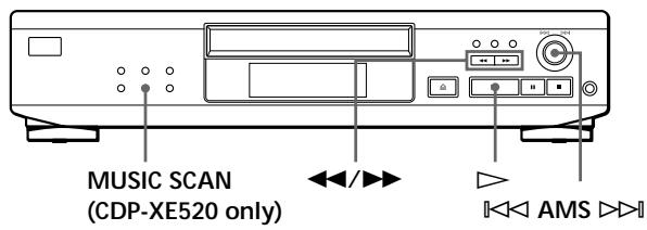 SONY CDP-XE320 - Locating a Specific Track or a Particular Point in a Track - 1