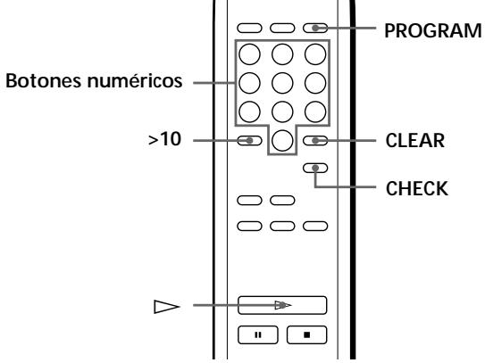 SONY CDP-XE520 - Creación de un programa con el mando a distancia (sólo CDP-XE520 y CDP-XE320) - 2