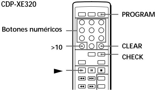 SONY CDP-XE520 - Creación de un programa con el mando a distancia (sólo CDP-XE520 y CDP-XE320) - 3
