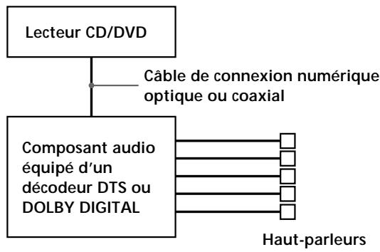 SONY DVP-S530D - Si vous disposez d'un composant audio équipé d'un décodeur DTS ou Dolby Digital intégré - 1