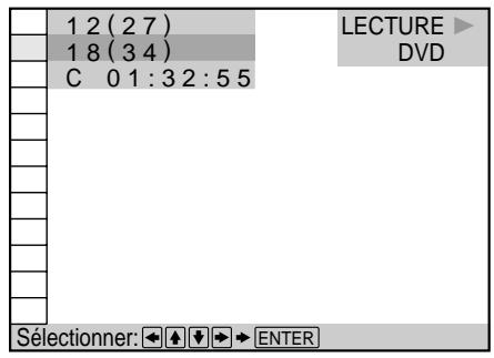 1 2 (2 7) 1 8 (3 4) C 0 1:3 2:5 5 LECTURE DVD Sélectionner: ← ↑ ↓ → ▶ ENTER