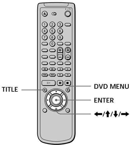 TITLE DVD MENU ENTER ←/↑/↓/→