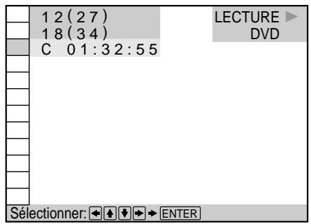 1 2 (2 7) 1 8 (3 4) C 0 1:3 2:5 5 LECTURE DVD Sélectionner: ← ↑ ↓ → ENTER