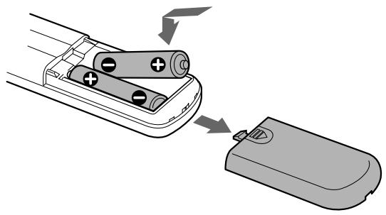 SONY CDP-C661 - Inserting batteries into the remote (except for CDP-CE305 and CDP-C661) - 1