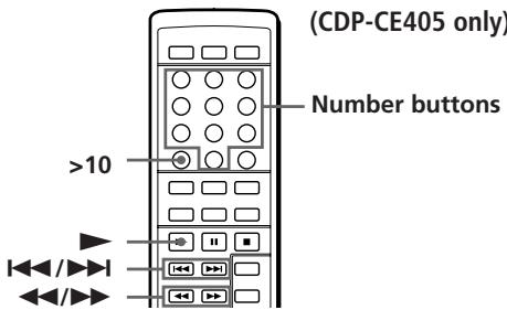 SONY CDP-CE305 - Locating a Specific Track or a Point in a Track - 4
