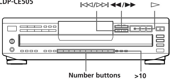 SONY CDP-CE305 - Locating a Specific Track or a Point in a Track - 1