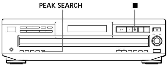 SONY CDP-CE535 - Réglage du niveau d'enregistrement (recherche du niveau de crête) - 1