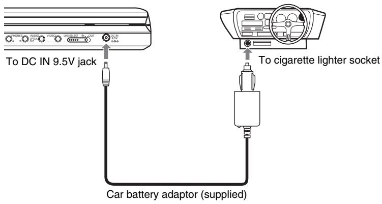SONY DVP-FX870 - Using with the Car Battery Adaptor - 1
