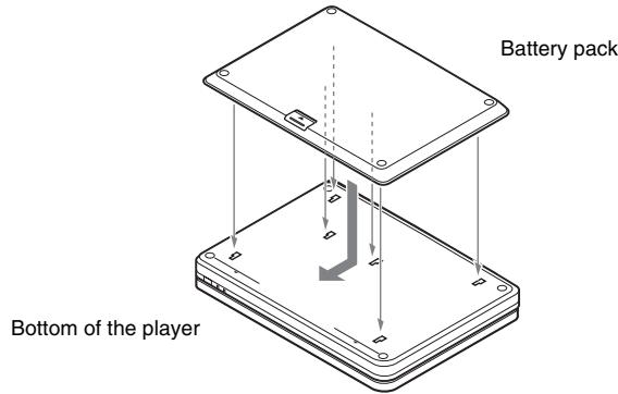 SONY DVP-FX870 - Installing the battery pack - 1
