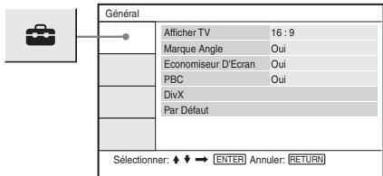 SONY DVP-FX870 - Paramètres de l'affichage (Général) - 1