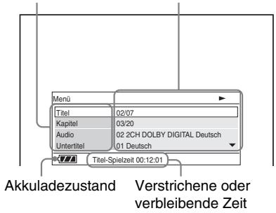 SONY DVP-FX870 - Drücken Sie während der Wiedergabe einer DVD auf DISPLAY. - 1