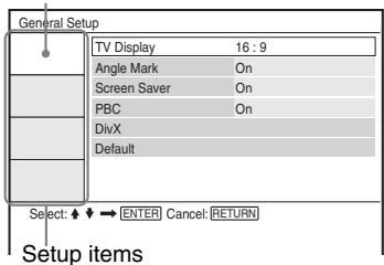 SONY DVP-FX870 - Press / to select "Setup," then press ENTER. - 2