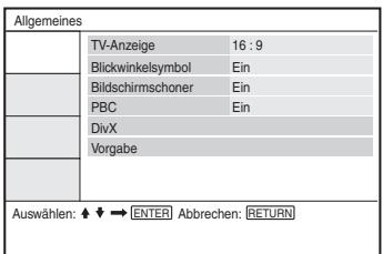 SONY DVP-FX870 - Drücken Sie auf ↑/↓, um „Einstellungen“ auszuwahlen, und drücken Sie auf ENTER. - 1