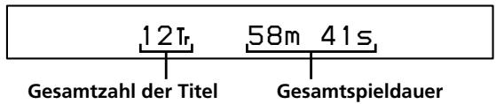 SONY CDP-LSA1 - Anzeigen der Gesamtanzahl der Titel und der Gesamtspielzeit der CD - 1