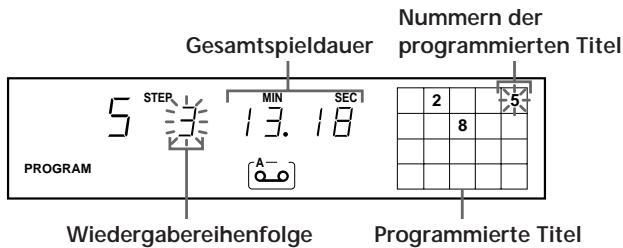 SONY CDP-XE800 - Zusammenstellen eines Programms am Gerät - 1