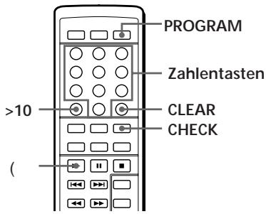 SONY CDP-XE800 - Zusammenstellen eines Programms mit der Fernbedienung Z - 1