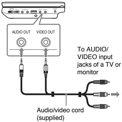 SONY DVP-FX730 - Connect the player to your TV or monitor using the audio/video cord (supplied). - 1