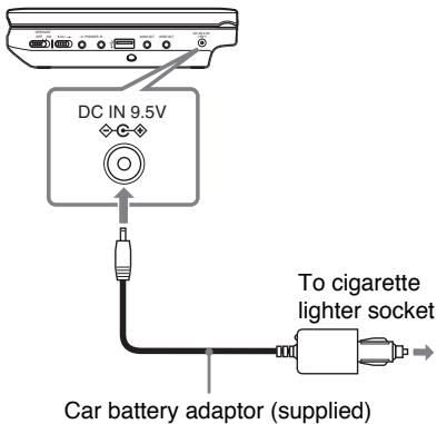 SONY DVP-FX730 - Connect the car battery adaptor. - 1