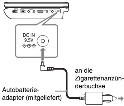 SONY DVP-FX750 - Schließen Sie den Autobatterieadapter an. - 1