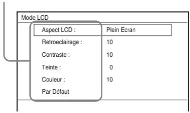 SONY DVP-FX750 - Appuyez sur ↑/↓ pour sélectionner « Mode LCD » et appuyez sur ENTER. - 1