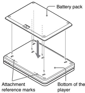 SONY DVP-FX930 - Attach the battery pack to the player. - 1