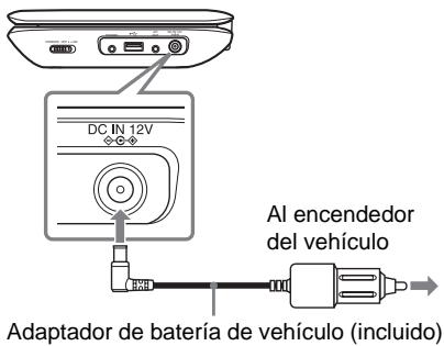 SONY DVP-FX980 - Conecte el adaptor de bateria del vehiculo. - 1