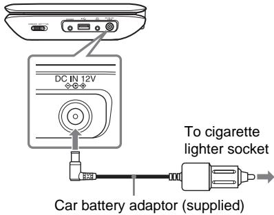 SONY DVP-FX980 - Connect the car battery adaptor. - 1