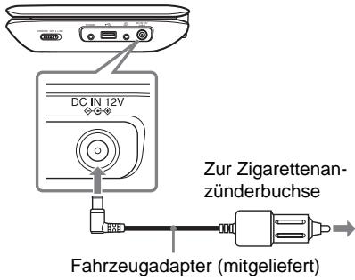 SONY DVP-FX980 - Schließen Sie den Fahrzeugadapter an. - 1