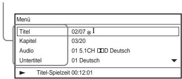 SONY DVP-FX980 - Drücken Sie während der DVD-Wiedergabe auf DISPLAY. - 1