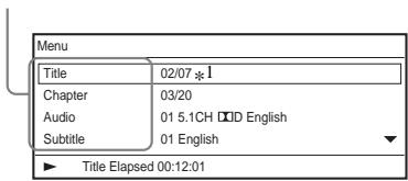SONY DVP-FX980 - Using the Playback Information Display - 1