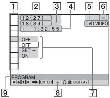SONY DVP-SR160 - Naciśnij przycisk DISPLAY. - 1