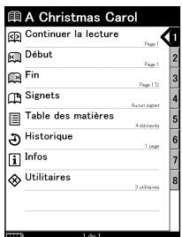 SONY PRS-505 - Fonctionnement des menus - 3