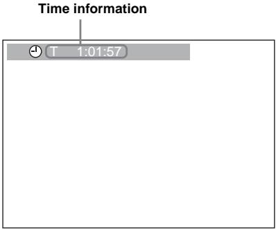 SONY DVX-11A - During playback, press DISPLAY. The current playback information appears. - 1