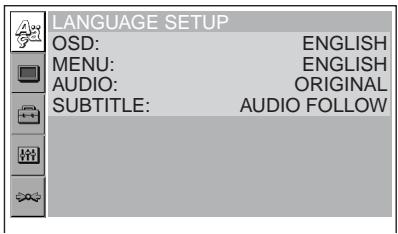 SONY DVX-11A - Presione (SETUP). - 1
