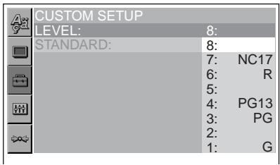 SONY DVX-11A - Modification de la zone et de son niveau de classification des films DVD - 2