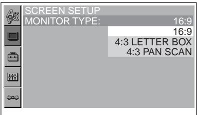 SONY DVX-11A - Presione / para selectionar "MONITOR TYPE" y, a continuacion, pulse ENTER. - 1