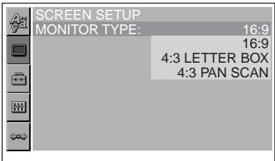 SONY DVX-11A - Presione / para selectionar “ (SCREEN SETUP) y bajo pulse ENTER). - 1