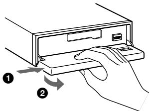 SONY XR-C5300R - Press OPEN, then slide the front panel to the right side, and pull out from the left side. - 1